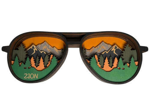 Aviator Sunglasses 3D Wood Carving
