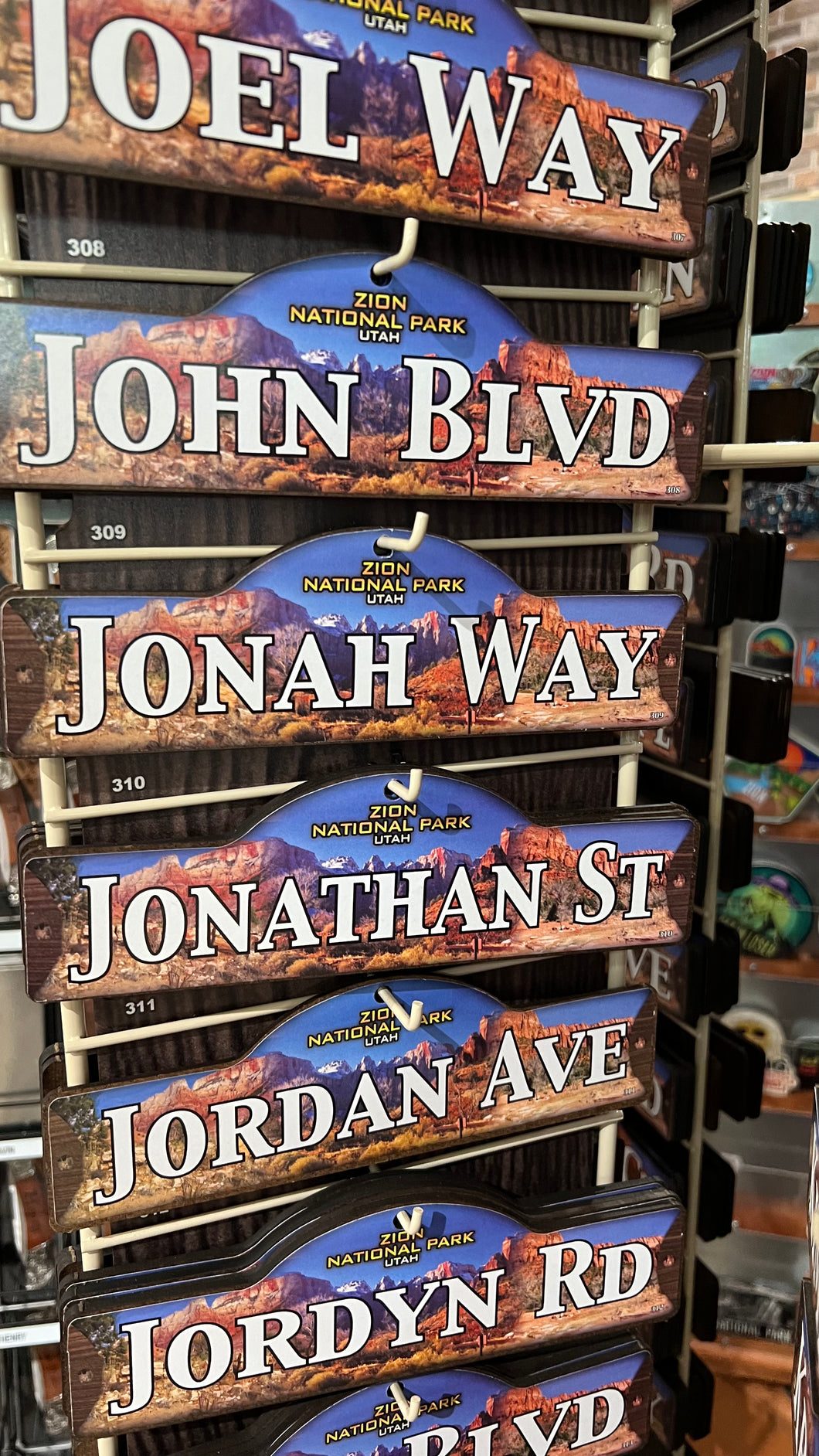 Wooden Zion Street Sign 