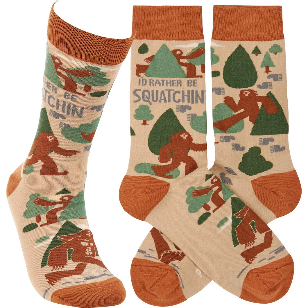 I'd Rather Be Squatchin - Crew Socks