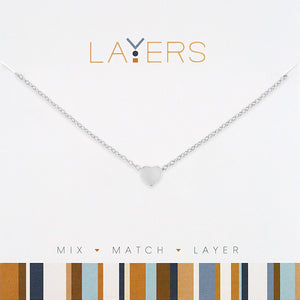 Layers Necklace 635S Silver Heart