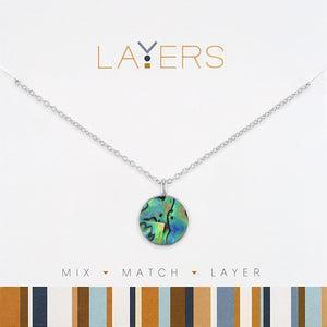 Layers Necklace 641S Silver Abalone