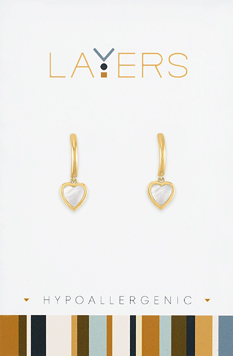 Layers Earrings 92G Gold SS Heart Huggie