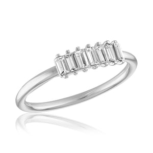 Stack Ring - Style 98 - Vertical Multi Baugette