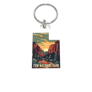 Utah Shaped Zion Keychain