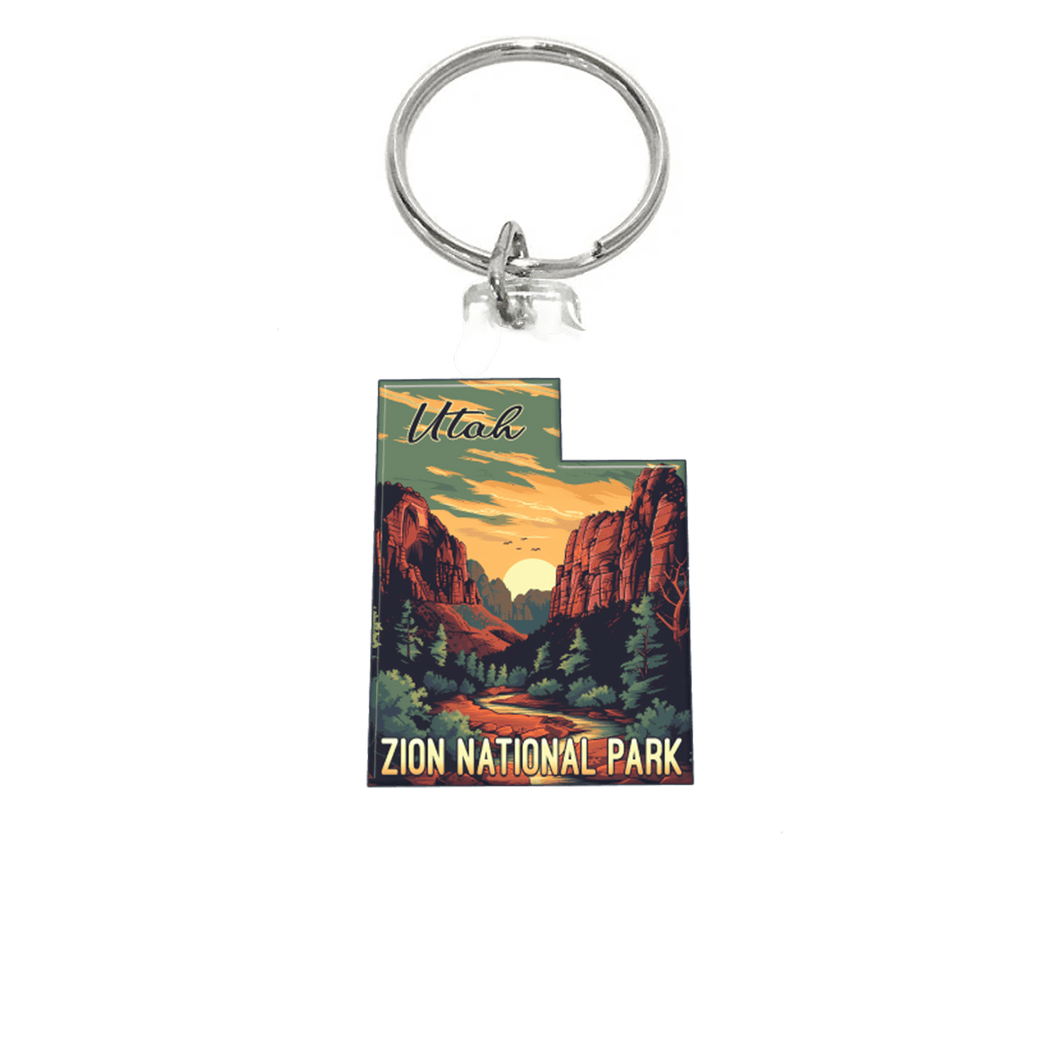 Utah Shaped Zion Keychain