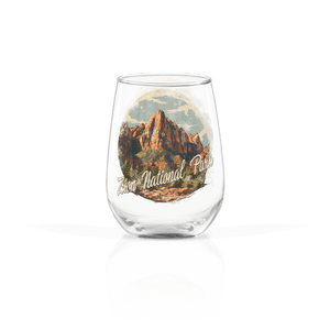 Zion Mtn Circle Stemless Wine Glass