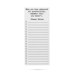 Exhausted All Possibilities List Pad