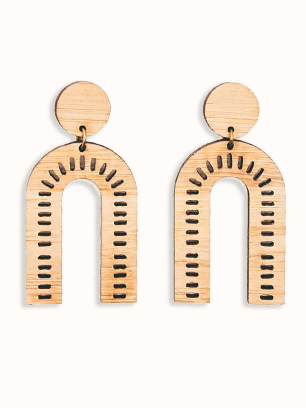 Detached Arch Gaia Cut Out Bamboo Earrings