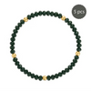 Hunter Green with Gold Ball Stretchy Facet Mila-Mix Bracelet