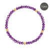 Royal Purple with Gold Ball Stretchy Facet Mila-Mix Bracelet