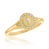 Stack Gold Ring - Style 128 Marquise Halo Sunburst