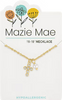 Gold CZ Cross & Pearl Mazie Mae Necklace