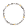 Light Gray Transitioning w Gold Ball Stretchy Facet Mila Bracelet