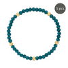 Dark Teal with Gold Ball Stretchy Facet Mila-Mix Bracelet