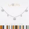 Layers Necklace 671S Silver Multi Petite Butterflies