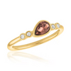 Stack Gold Ring - Style 122 Burgundy Angled Teardrop