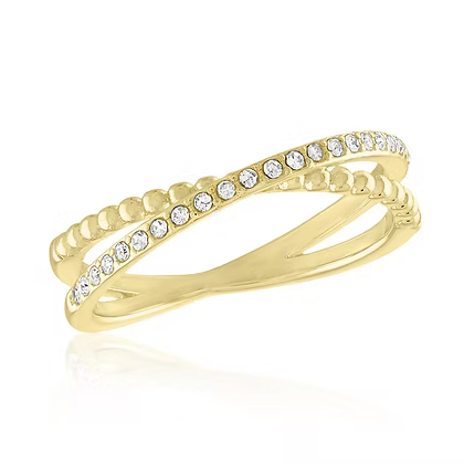 Stack Gold Ring - Style 62 CZ Crossover
