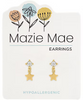 Gold CZ Star Drop Stud MM Earring