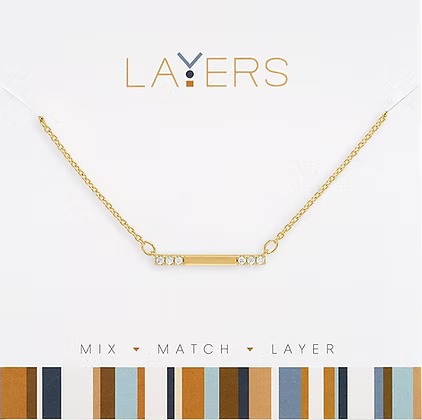 Layers Necklace 219G Gold Petite CZ Bar