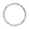 Galaxy Gray w Gold Ball Stretchy Facet Mila Bracelet