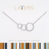 Layers Necklace 677S Silver Trio Open Circles