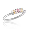 Stack Ring - Style 107 Vertical Pink Transitional Mini Baugette