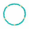 Turquoise w Gold Ball Stretchy Facet Mila Bracelet