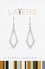 Layers Earrings 602S Silver Geometric Half CZ Dangle