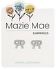Silver CZ Bow Stud MM Earring