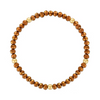 Metallic Bronze w Gold Ball Stretchy Facet Mila Bracelet