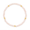 Light Pink w Gold Ball Stretchy Facet Mila Bracelet