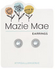Silver Braided CZ Stud MM Earring