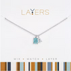Layers Necklace 667S Silver Light Sapphire & Teardrop Dangle