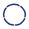 Royal Blue w Gold Ball Stretchy Facet Mila Bracelet