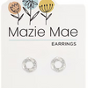 Silver Twisted CZ Loop Stud MM Earring
