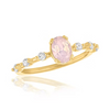 Stack Gold Ring - Style 114 Rose Water Opal Oval Statement