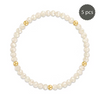 Light Cream with Gold Ball Stretchy Facet Mila-Mix Bracelet