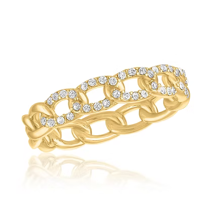 Stack Gold Ring - Style 107 CZ Chain