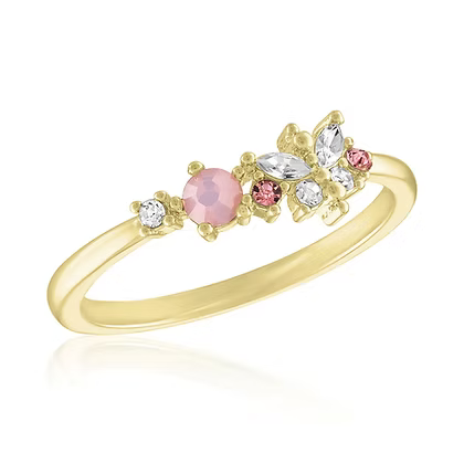 Stack Gold Ring - Style 70 Rose Water Opal Butterfly