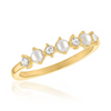 Stack Gold Ring - Style 124 Pearl & CZ Cluster