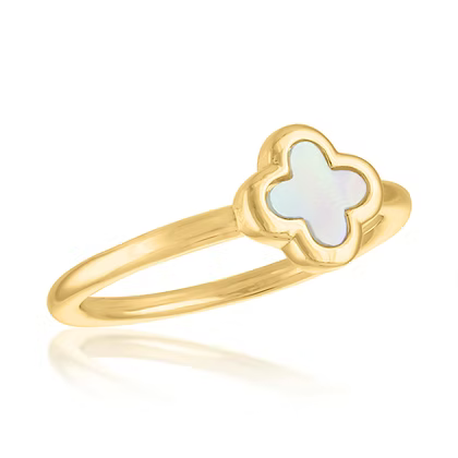 Stack Gold Ring - Style 108 Iridescent Clover