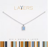 Layers Necklace 675S Silver Light Saphire Emerald Cut