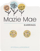 Gold Round Confetti CZ Stud Mazie Mae Earring