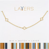 Layers Necklace 217G Gold Multi Mini Quatrefoil