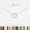 Gold CZ Decorative Circle Layers Necklace