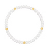 Clear Crystal w Gold Ball Stretchy Facet Mila Bracelet