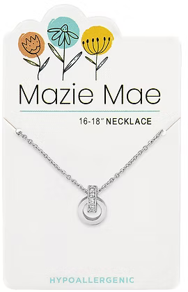 Silver Interlocking Duo Drop MM Necklace