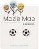 Silver Soccer Ball Stud Mazie Mae Earring
