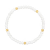 White w Gold Ball Stretchy Facet Mila Bracelet