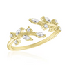 Stack Gold Ring - Style 68 CZ Leaf
